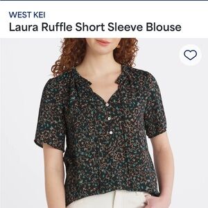 West Kei Laura Ruffle Short Sleeve Blouse